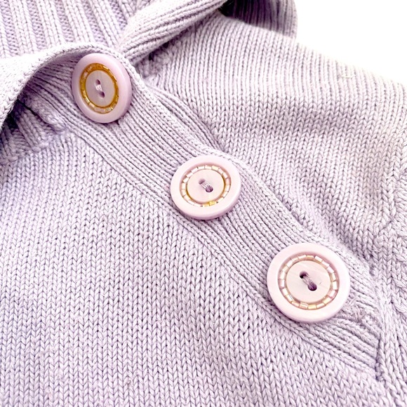 Old Navy Perfect Fit Purple & White Stripe Detail Envelope Button Sweater,Size S - Picture 4 of 11